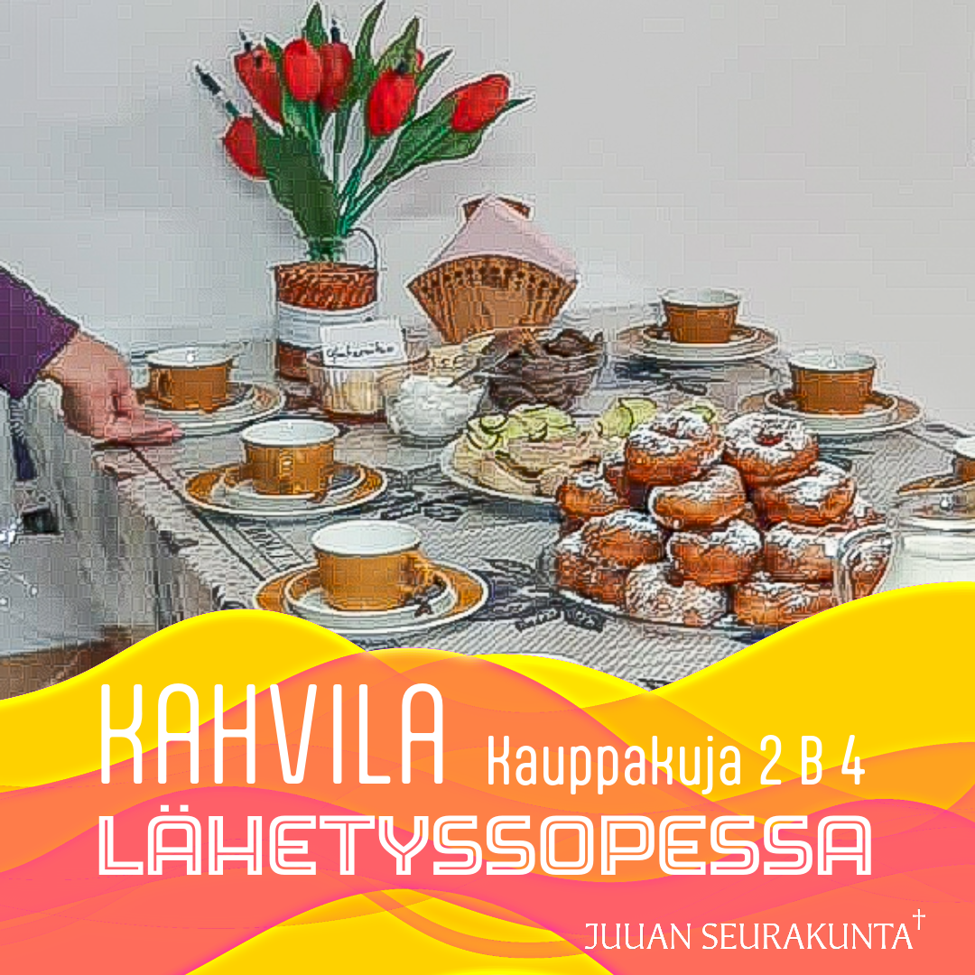 Kahvila Lähetyssopessa. Kahvipöytä.