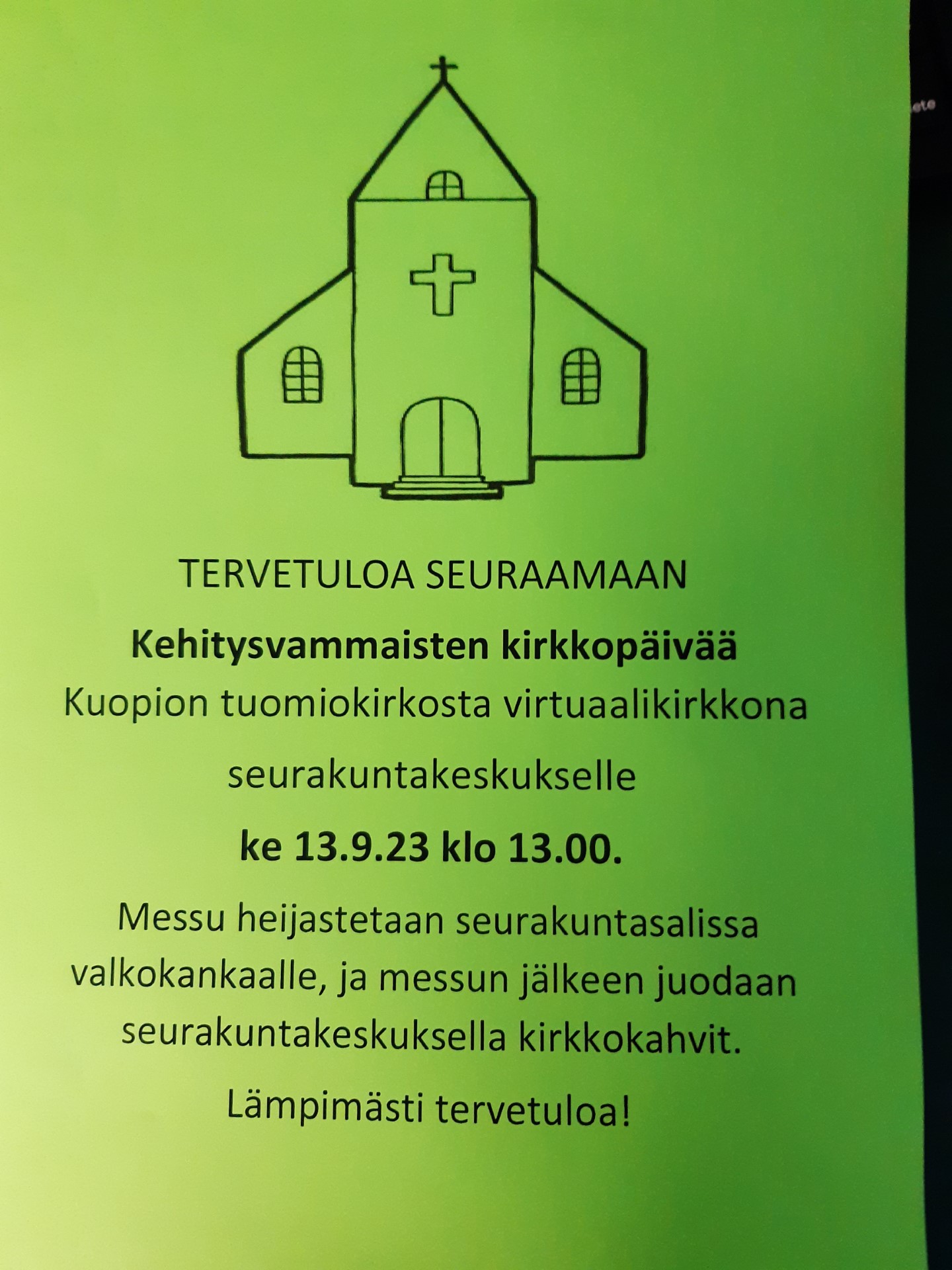 kirkkopyhä mainos